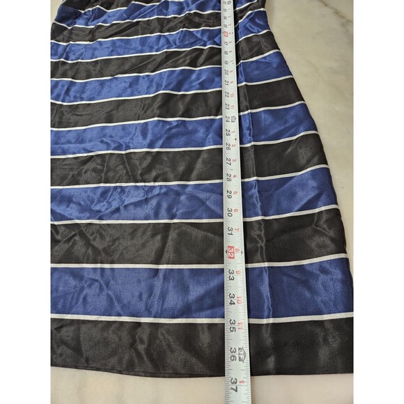 Banana Republic Petite 12P Striped Sleeveless Dress Blue Black Made in Turkey - Picture 4 of 8